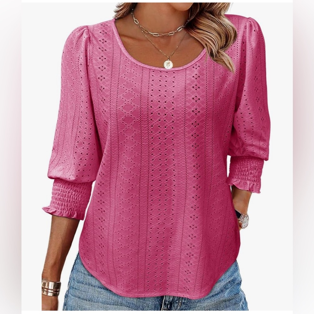 NWT Women's Pink Knit Blouse-S